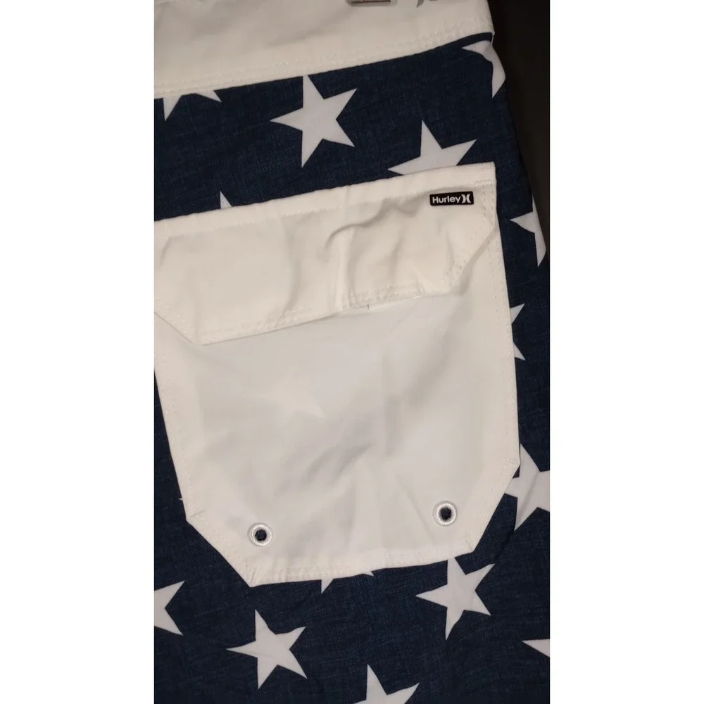 Hurley Phantom Board Shorts Mens 30 USA Flag Red White Blue Patriotic Stretch